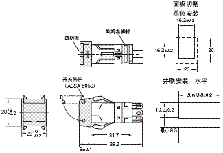 A3S 外形尺寸 28 A3SA-5050_Dim