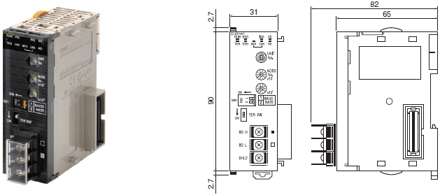 CJ1W-CLK 外形尺寸 2 CJ1W- CLK23_Dim