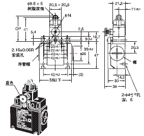 D4N-□R 外形尺寸 28 D4N-5[]32R_Dim