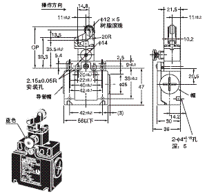 D4N-□R 外形尺寸 30 D4N-5[]62R_Dim