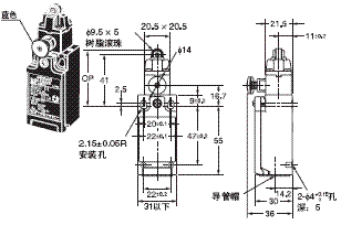 D4N-□R 外形尺寸 13 D4N-1[]32R_Dim