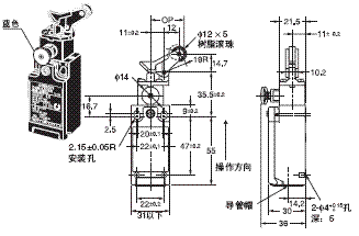 D4N-□R 外形尺寸 16 D4N-1[]72R_Dim