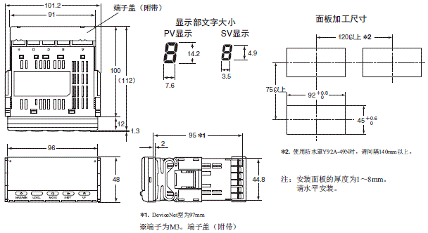 K3HB-C 外形尺寸 1 K3HB-C_Dim