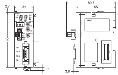 CJ1W-CRM21 外形尺寸 2 