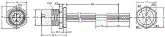 XS5 外形尺寸 61 XS5P-D427-5_Dim