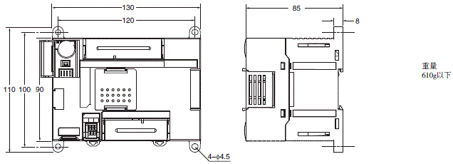 CP1L 外形尺寸 4 