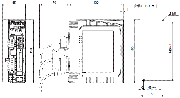 R88M-G, R88D-GT 外形尺寸 3 