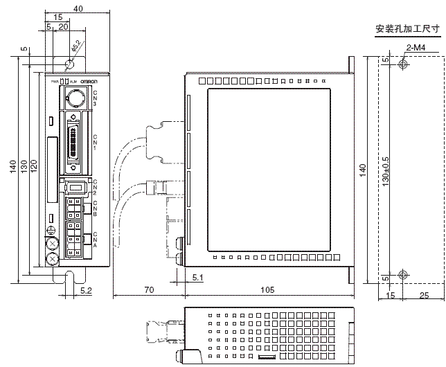 R88M-G, R7D-BP 外形尺寸 3 