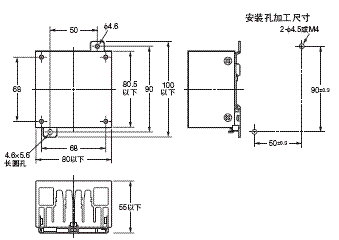 G3PE (三相) 外形尺寸 23 Y92B-P50_Dim