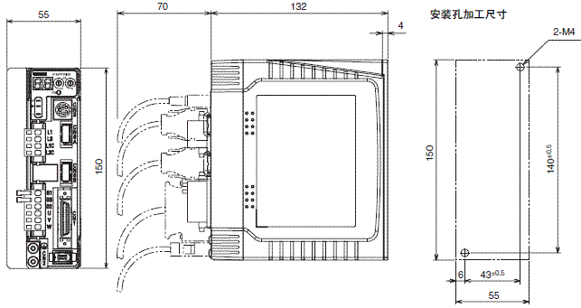 R88M-G, R88D-GN□-ML2 外形尺寸 5 