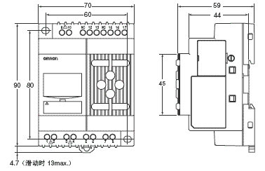 K7L-UP-FLK 外形尺寸 2 Controller_Dim