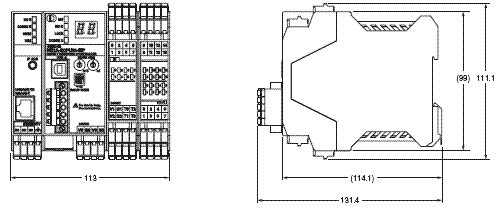 NE1A-SCPU0□-EIP 外形尺寸 2 