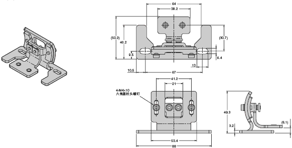 F3SR-B 外形尺寸 10 F39-LR2_Side mounting_Dim