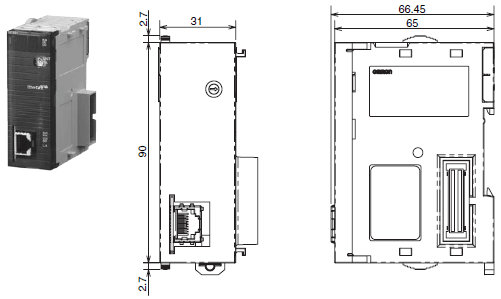 CJ1W-NC□81 / □82 外形尺寸 2 CJ1W-NC281_Dim