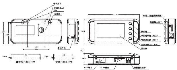 ZN-CTX / CTM 外形尺寸 1 