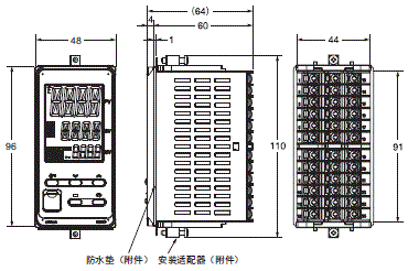 E5EC / E5EC-B 外形尺寸 2 