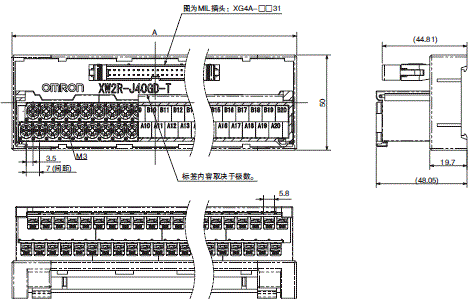 XW2R (通用型) 外形尺寸 5 