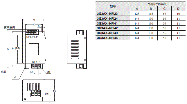 3G3MX2-ZV1 外形尺寸 32 