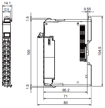 NX-EC0□□□ 外形尺寸 2 