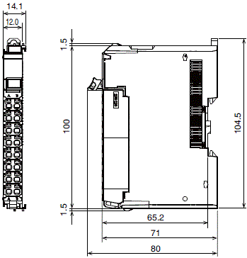 NX-ECS□□□ 外形尺寸 2 