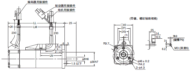 R88M-KE□-Z, R88D-KP□-Z 外形尺寸 16 