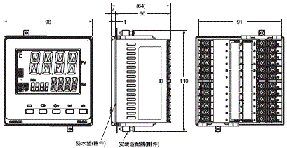 E5AC-PR-800 外形尺寸 2 