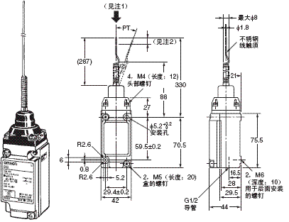 D4A-□N 外形尺寸 35 D4A-3[]12N_Dim