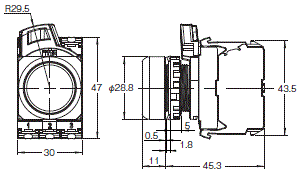 A22NN / A22NL 外形尺寸 22 