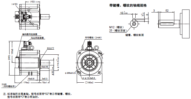 R88M-1□ / R88D-1SN□-ECT 外形尺寸 45 