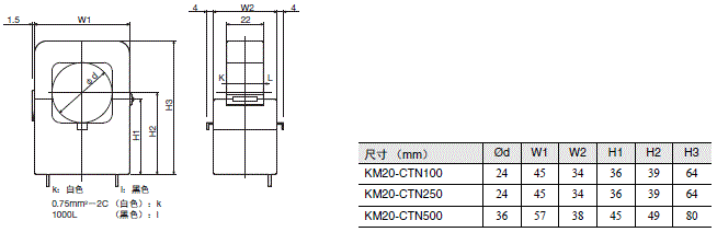 KM-N3-FLK 外形尺寸 3 