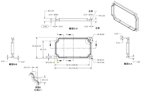 MicroHAWK V430-F/V420-F系列 外形尺寸 30 