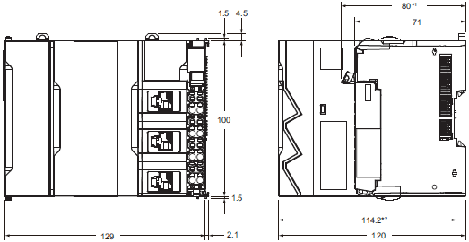 NX502-□□□□ 外形尺寸 2 