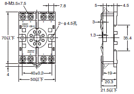 P2RFZ / P2RF, P2R, P7TF, PYFZ / PYF, PTFZ / PTF, PYD, PT, P7LF, PF, P2CF, PFA, P3G / P3GA, PL 外形尺寸 90 