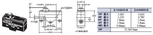 Z 外形尺寸 61 Z-15GD55-B_Dim