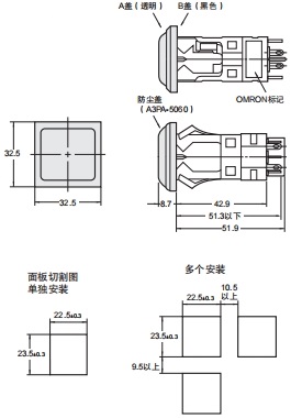 A3P 外形尺寸 52 A3PA-5060_Dim