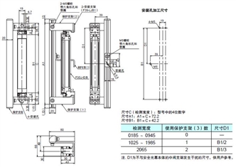 F3SJ系列 外形尺寸 77 F39-PB[][][][]_Backside mounting (using M5 screws)_Dim