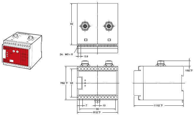 G9SA-300-SC 外形尺寸 2 G9SA-300-SC_Dim