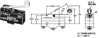 X 外形尺寸 44 X-10GW2-B_Dim